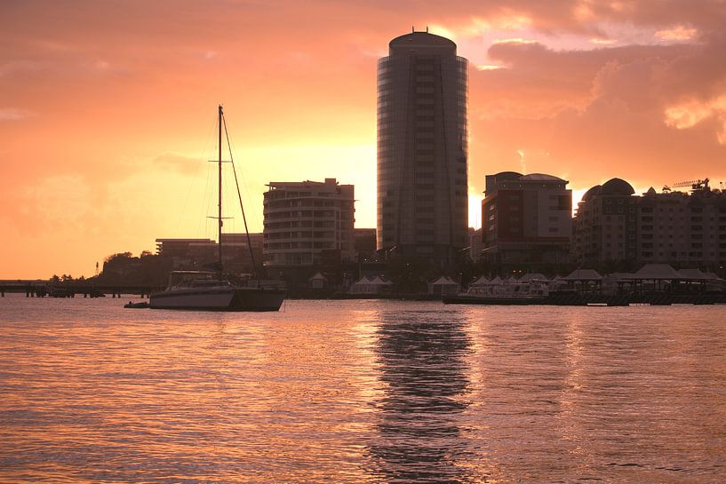 Sunset in the port of Fort-de-France by Ines Porada