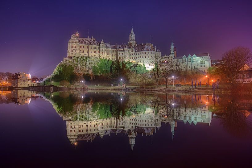 Hohenzollern Castle Sigmaringen by night by Judith Kuhn