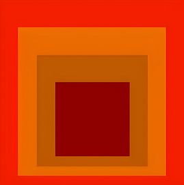 Josef Albers - Homage to the Square, red orange, brown . High Resolution by Vivanne