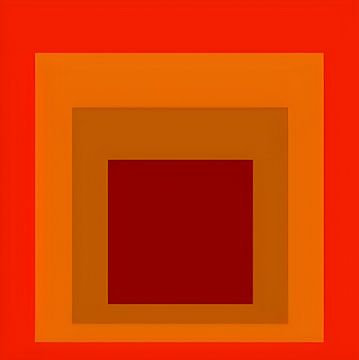 Josef Albers - Hommage aan het plein, rood oranje, bruin . Hoge resolutie van Vivanne