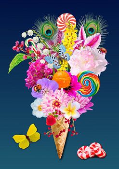 IJshoorntje met bloemen