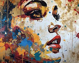 Rohe emotionale Energie | Urban Portrait Art von Blickfänger Gemälde