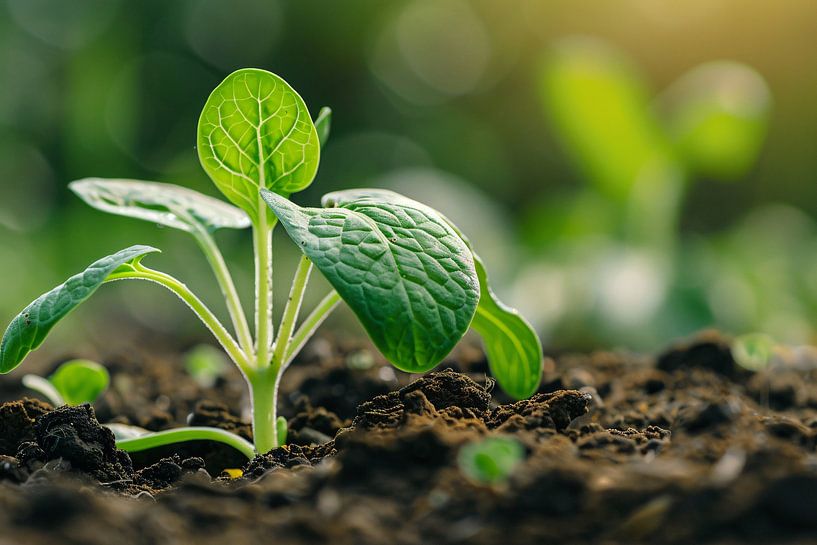 Young seedling breaking through soil by Imperial Art House