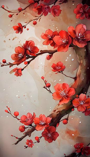 Vibrant cherry blossoms by Ljupka Kareska