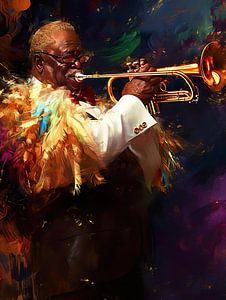 Louis Armstrong, een straatmuzikant van PixelPrestige