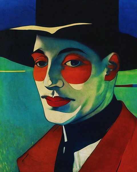 The man with the red eyes by Jan Keteleer (JanKé): A Journey Beyond the Canvas