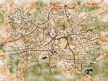 Kaart van Bergisch Gladbach in de stijl 'Serene Summer' van Maporia