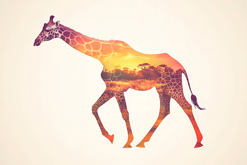 Giraffe in de zonsondergang