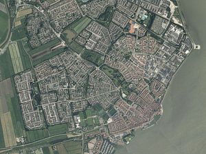 Luchtfoto van Volendam van Maps Are Art