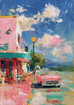 Impressionistische Straßenszene Pink von Niklas Maximilian