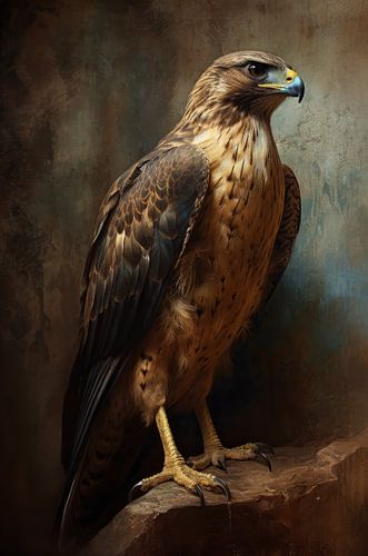 Majestueuze Buizerd in Donkere Setting