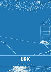 Blauwdruk | Landkaart | Urk (Flevoland) van Rezona