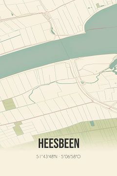 Vintage landkaart van Heesbeen (Noord-Brabant) van Rezona