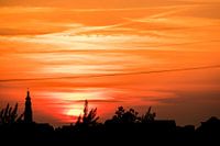Middelburg in de ondergaande zon