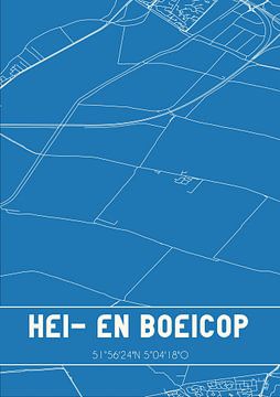 Blauwdruk | Landkaart | Hei- en Boeicop (Utrecht) van Rezona