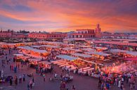 Evening at Djermaa El Fna Square with the Koutoubia Mosque in Marrakech, Morocco by Eye on You thumbnail