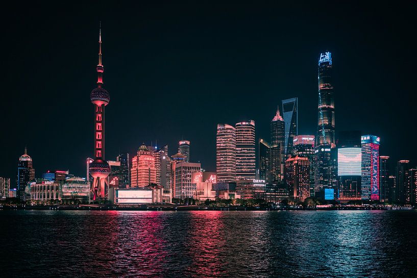 Leuchtende Skyline: Shanghai bei Nacht von NZME Photography