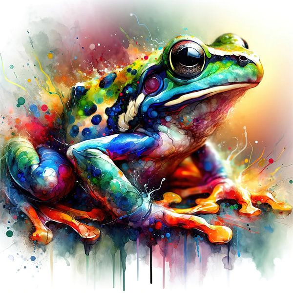 Aquarel Kikker van Chromatic Fusion Studio