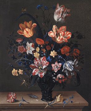 Tulpen und andere Blumen in einem Rummer, Helena Roouers