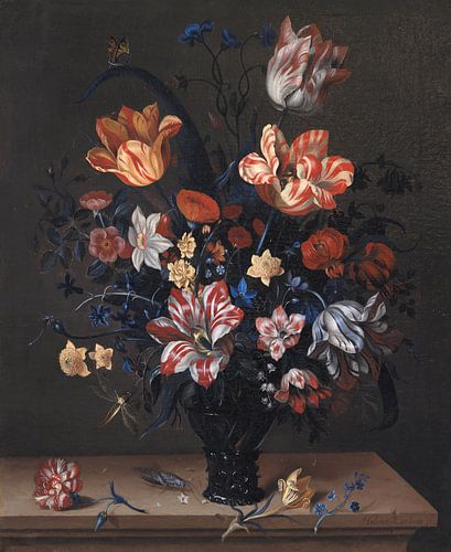 Tulpen en andere bloemen in een roes, Helena Roouers