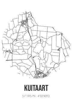 Kuitaart (Zeeland) | Karte | Schwarz und weiß von Rezona