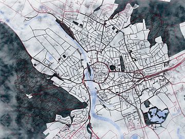 Karte von Hameln im stil 'White winter' von Maporia