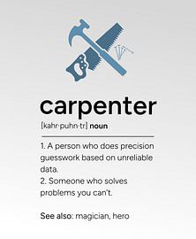 Carpenter Definition with Tools by xtrendit studio