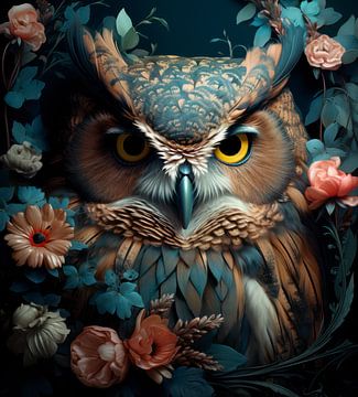 Owl blue 03 by Ellen Reografie