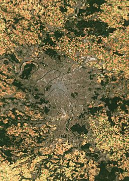 Satellietfoto van Parijs van Wigger Tims