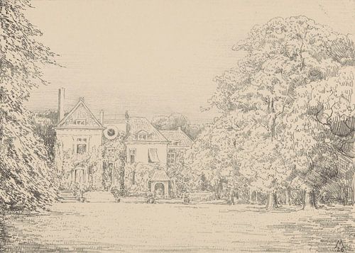 Simon Moulijn, Gezicht op Huis te Werve vanuit de tuin Huis te Werve, 1926