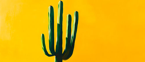 Cactus voor gele achtergrond