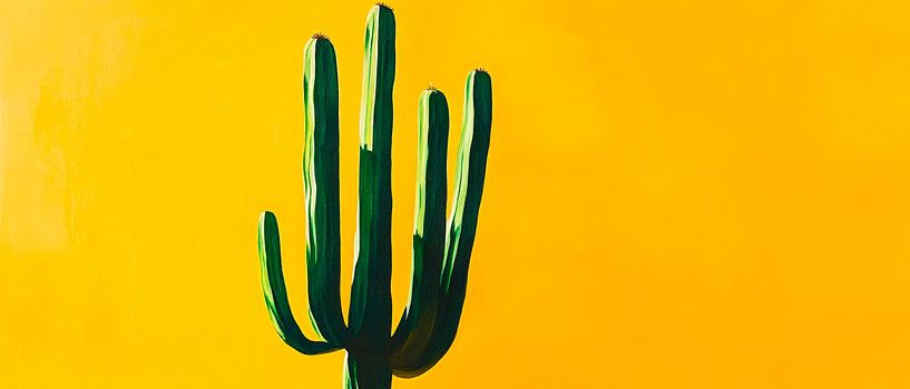 Cactus in front of a yellow background by Poster Art Shop