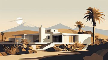 Moderne bungalow op Spaans Lanzarote van Vlindertuin Art
