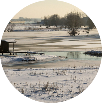 Winters Wetland Passewaay (panorama 3:1) van René Weijers