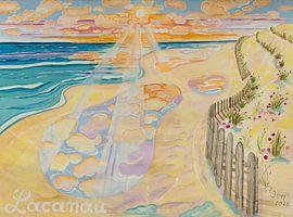 Le printemps sur la plage de sable de Lacanau sur Renate Kreft