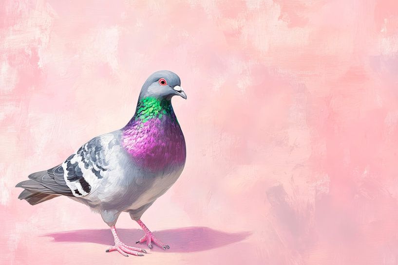 Duif met glanzend verenkleed - zachtheid van Poster Art Shop