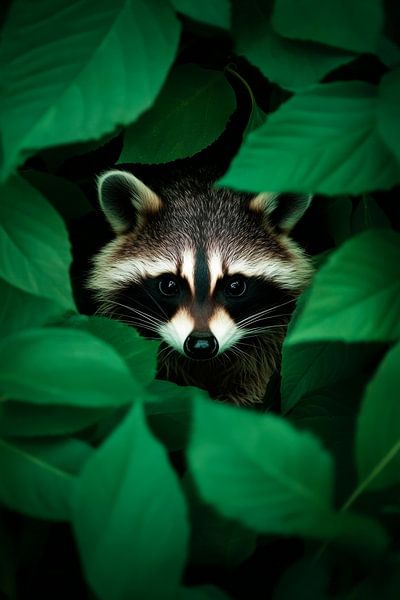 Raccoon in the green by Poster Art Shop
