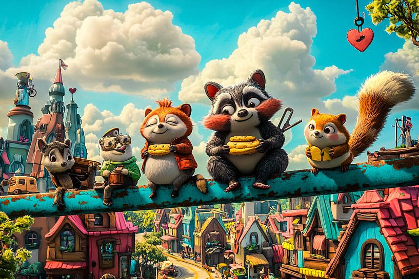 Cute animals in fantasy village by Imperial Art House