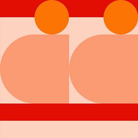 Funky rétro géométrique 16. Art abstrait moderne aux couleurs vives. sur Dina Dankers