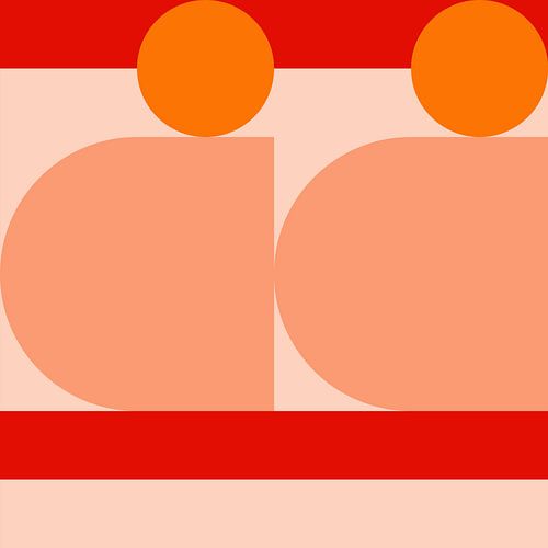 Funky retro geometrische 16. Moderne abstracte kunst in heldere kleuren.