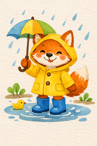 Vos in de Regen