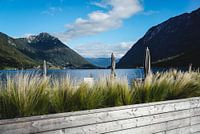 View from the shore in Pertisaus to the Achensee in Tirol