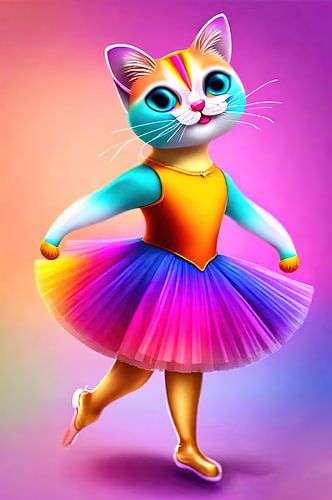 Cute cat ballerina
