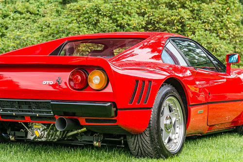 Ferrari 288 GTO jaren '80 sportwagen achteraanzicht