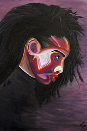 Abstraktes Porträt nordafrikanische Frau von Cecile Mimpen-Mulder