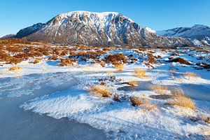 Verschneite Winterlandschaft auf der Insel Austvagoya auf den Lofoten von Sjoerd van der Wal Fotografie