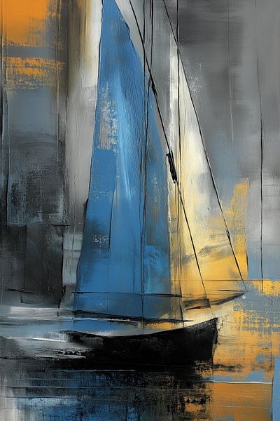 Zeilboot abstract van Bert Nijholt