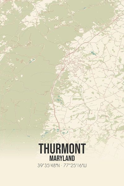 Vintage map of Thurmont (Maryland), USA. by Prints of Place