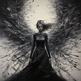 Femme chaos noir et blanc sur TheXclusive Art