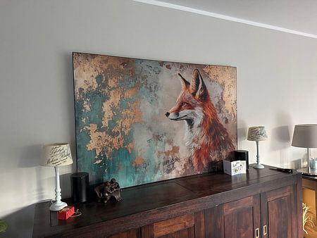 Fuchs mit goldenem Hintergrund